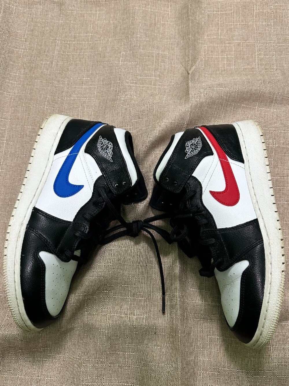 Nike Air Jordan 1 Mid Multi-color Swoosh Sneakers